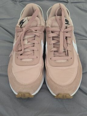 Nike Dusty Pink Retro Runner Sneakers with White Swoosh